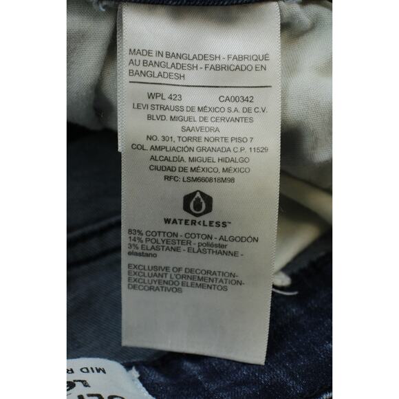 Levis Denizen Jeans Womens 16M (33 x 30) Blue Cotton Blend Mid Rise Skinny - Picture 4 of 9